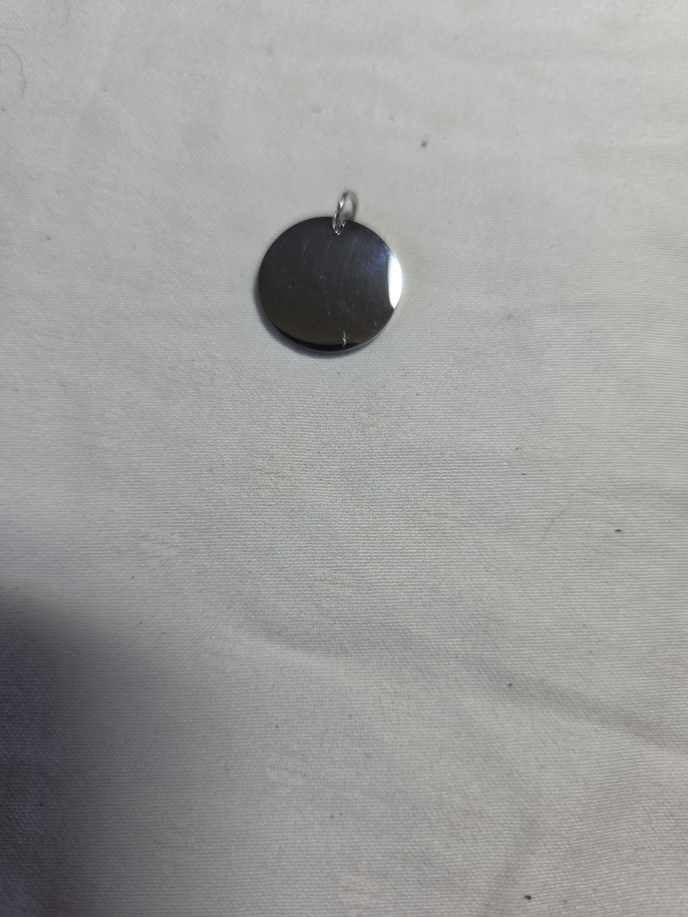 Plunder Polished Silver Round Pendant Necklace